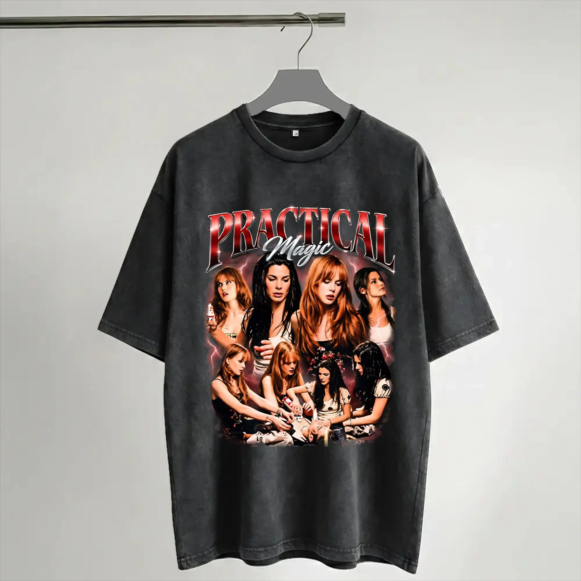Practical Magic 2 Witchcraft Movie Sequel Witchy Aesthetic Sandra Bullock Nicole Merch Washed T Shirt Men Women Streetwear