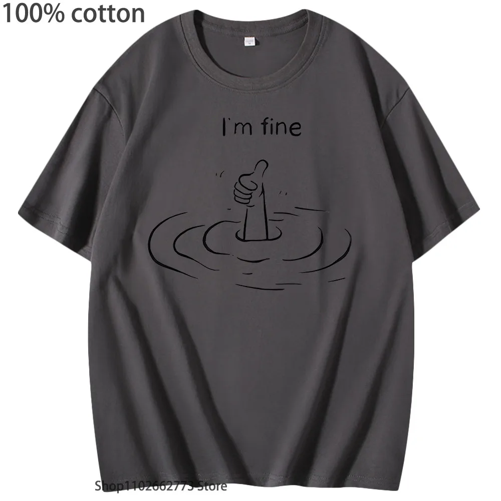 T'm Fine Print T-Shirts 100% Baumwolle Kleidung Sommer Kurzarm T-shirts Männer Frauen Casual Y2k Top High Street Streetwear Männliche hemd