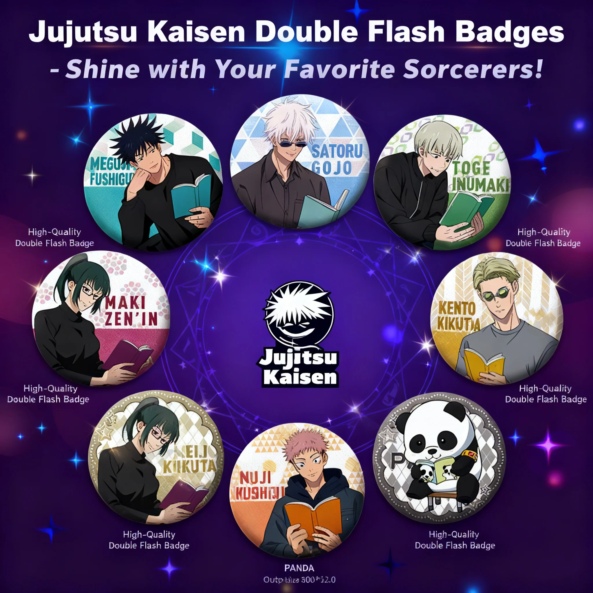 

Новые значки по аниме-сериалу «Магическая битва» (Jujutsu Kaisen), 58 штук: дизайн с персонажами Юдзи Итадори, Сатору Годжо, Сугуру Гето. Коллекционные значки-пины.