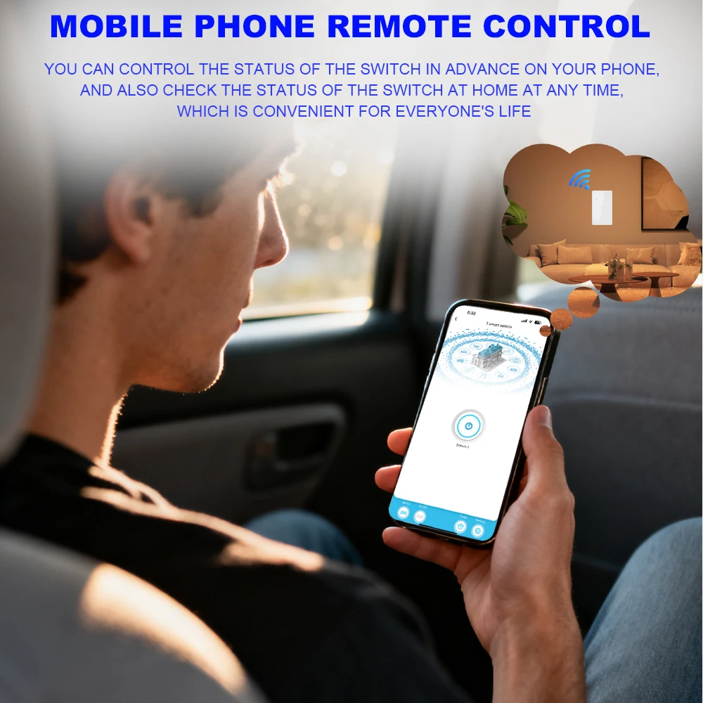 Smart WiFi Touch Switch US Standard Voice/APP Control Smart Home Light Switch Compatible with Alexa Google Home for Bedroom