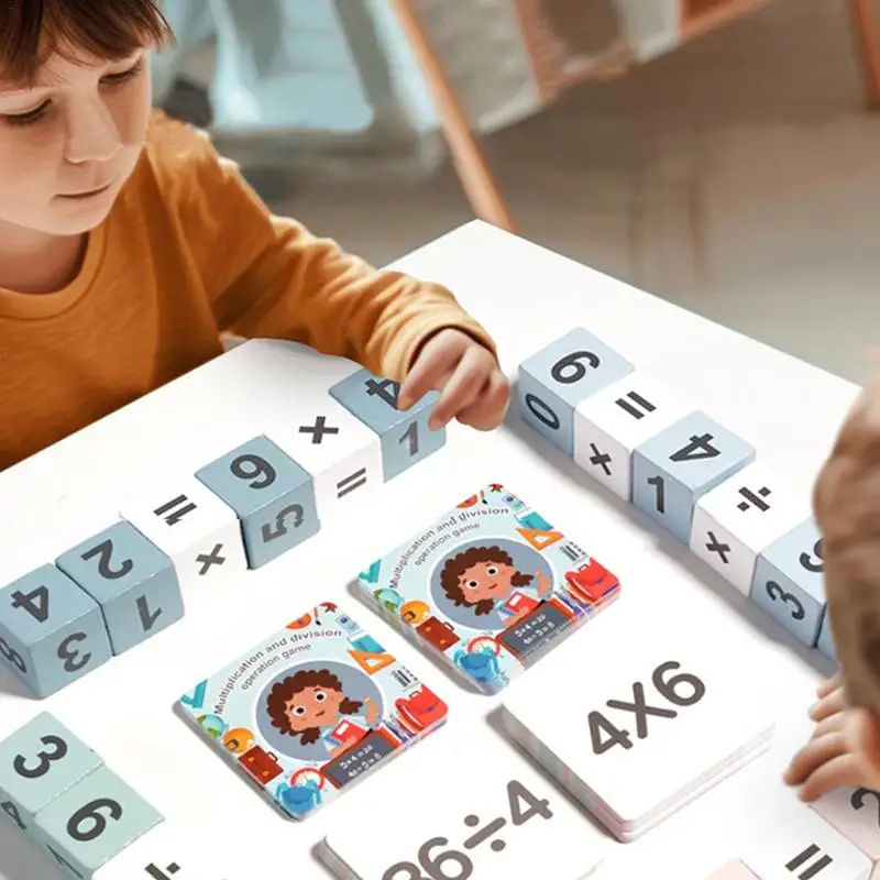 Wooden Math Board Toy Math Game Wood Math Toy Wooden Table Game Family Travel Game For Boys Girls Children Kids Friends