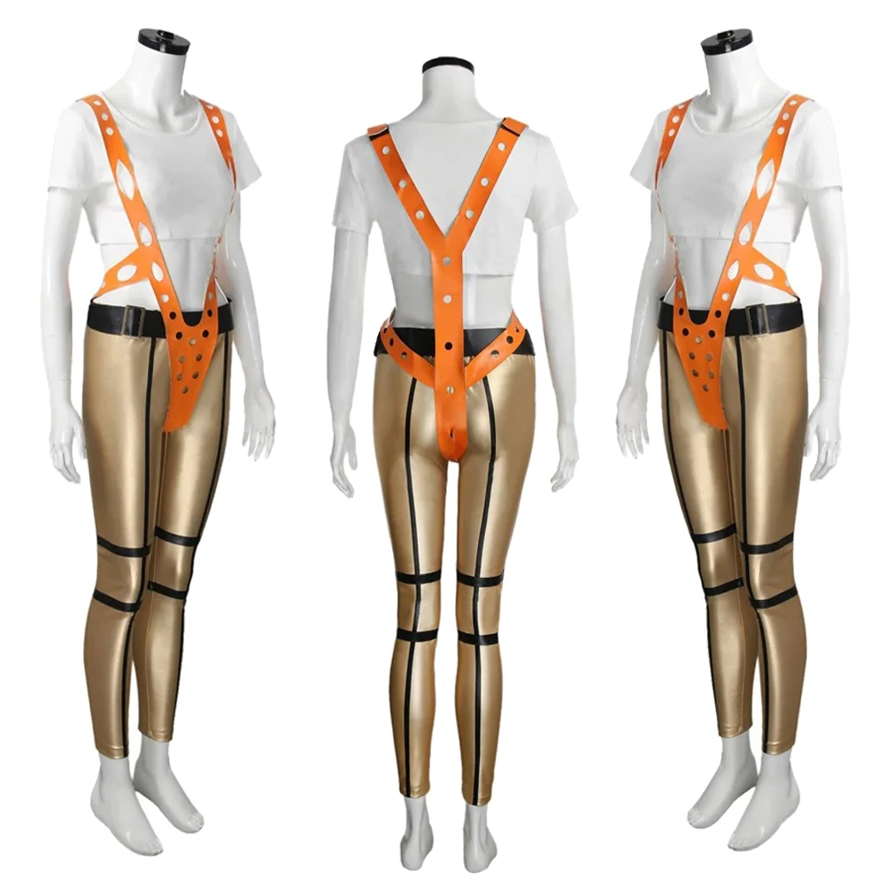 1997 فيلم العناصر الخامسة تأثيري Leeloo القماش العلوي بانت المرأة حفلة تمويه لعب الأدوار هالوين زي كرنفال الزي البدلة