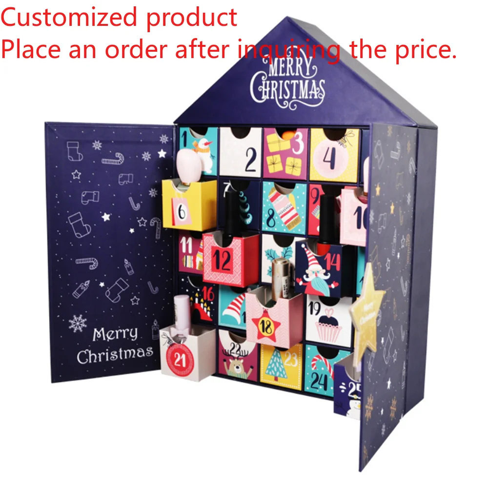 

Customization.Customization.2025 Custom Logo 24-Day Christmas Advent Calendar Empty Box - Wholesale Eco-Friendly Paper Gift Pack