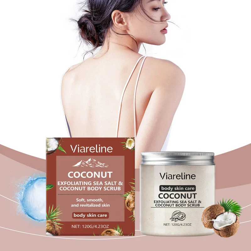 

Coconut - flavored Sea Salt Body Scrub - Gently Clean Skin, Exfoliate, Moisturize, Smooth Skin, Brighten Skin, 120g