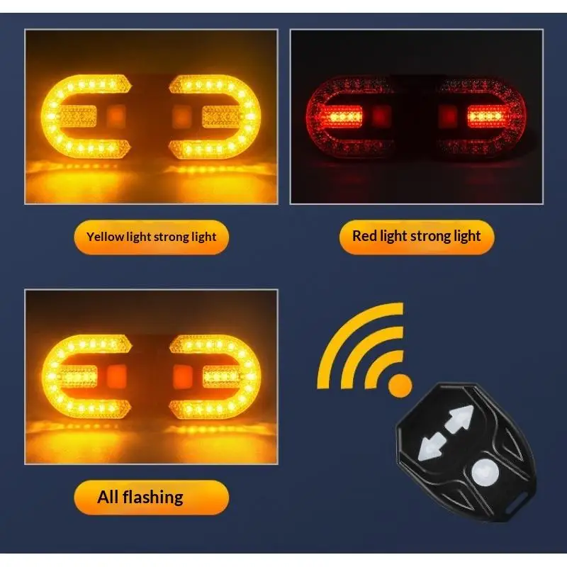 

New 1 Set LED Bicycle Lamp Bike Turn Signal Rear Light USB Rechargeable Bike Wireless Lights Back Tail Light Bike Accessories