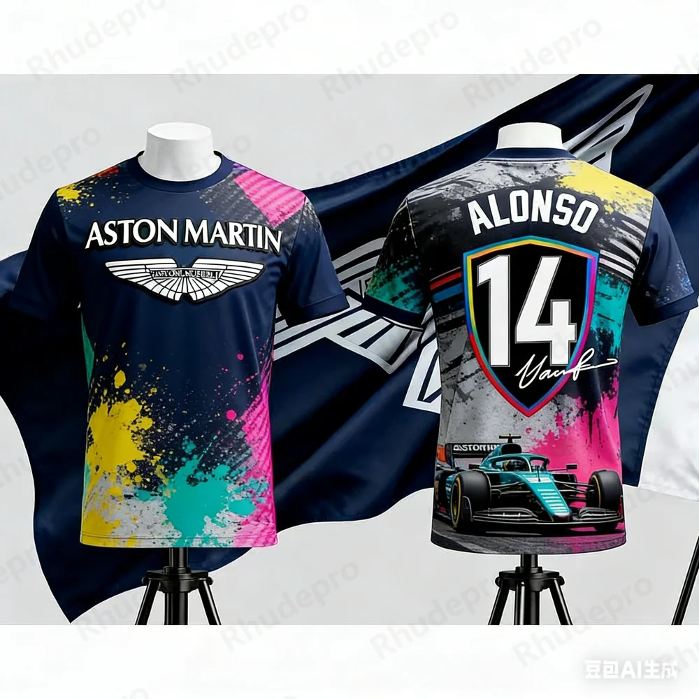 

Aston Martin Spain 2026 Gym T-Shirt Fernando Alonso 14 Spanish Team Racing Quick Drying Motorcycle Outdoor Fitness Jersey