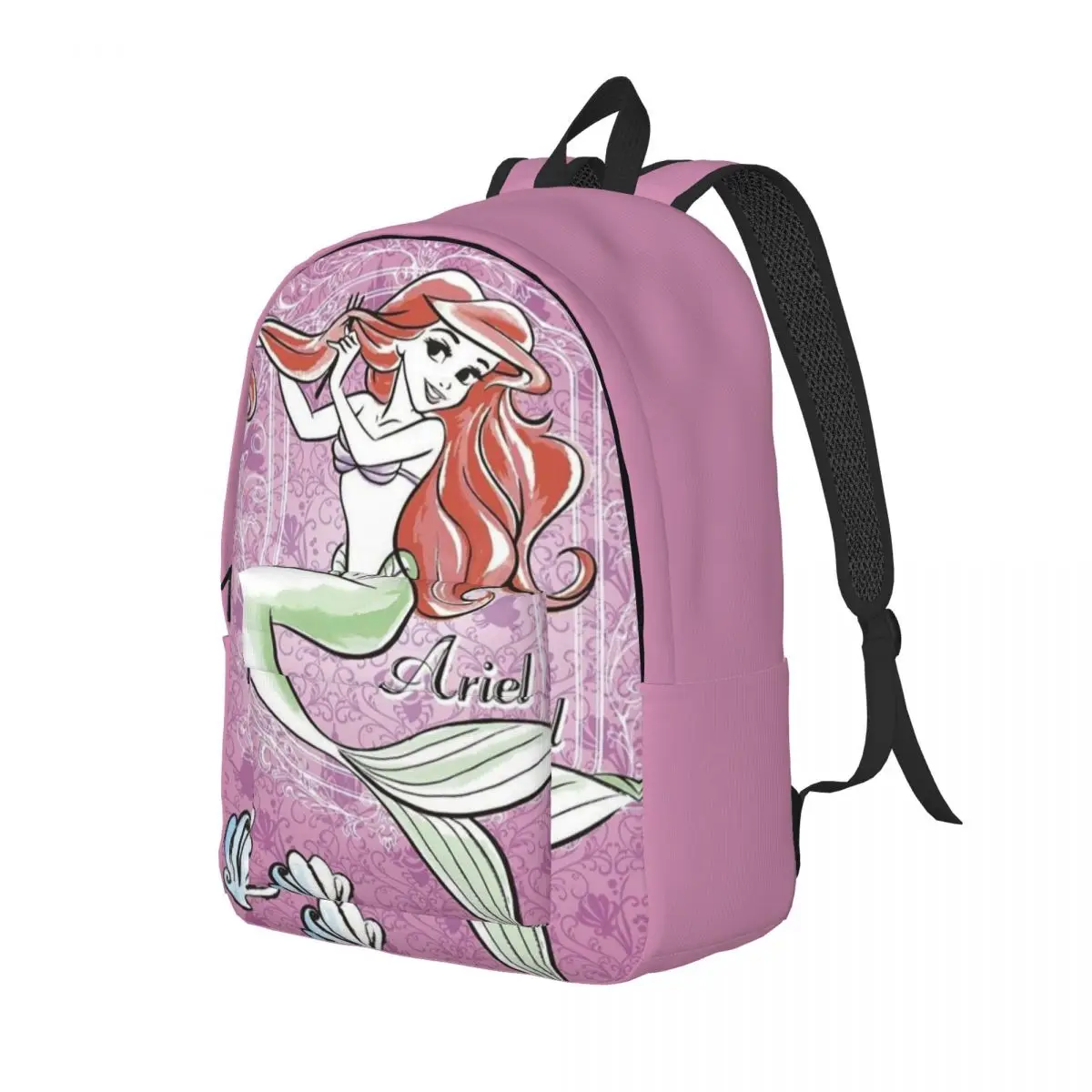 Custom Ariel Cute Cartoon Canvas Backpacks Men Women Casual Bookbag for College School The Little Mermaid Bags