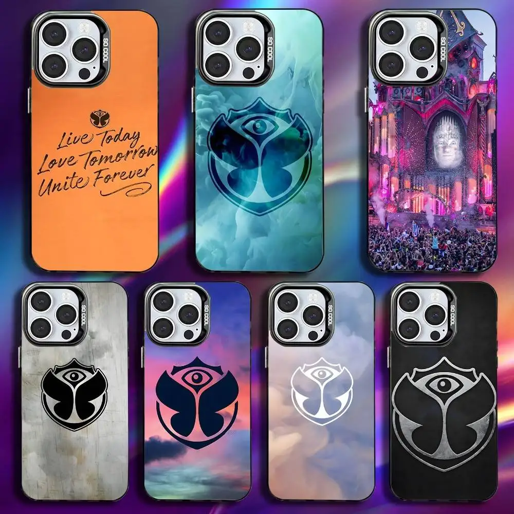 

Tomorrowland Phone Case For iPhone 16,15,14,13,12,11,Pro,Max,Plus,Mini,XS,SE Anti Fall Black Matte Hard Bumper