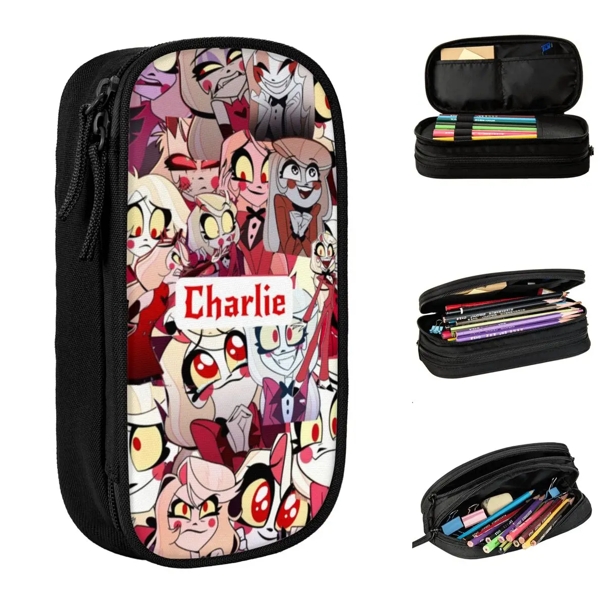 

H-Hazbins H-Hotels Alastor Vox аниме коробка для ручек двухслойная большая емкость детские школьные принадлежности пенал подарок