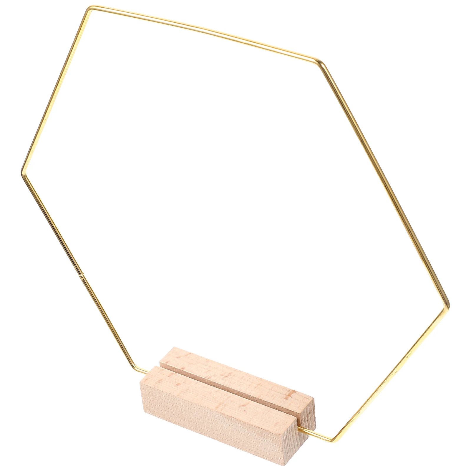 

Hexagonal Base Decor Golden Iron Circle Tabletop Structure Living Room Garden nament Kits Creative Design