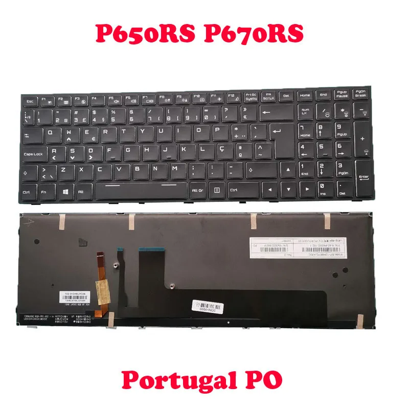 PO FR Colourful Backlit Keyboard For CLEVO P650RS P651RS English P670RS P671RS P670RP6 P671RP6 P650HP6 P651HP6 (-G) Portugal PO