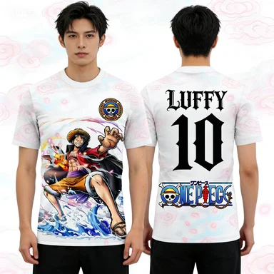 

Мужская футболка с графическим принтом Луффи, японская аниме-футболка, быстросохнущая, для осени, спортивная, детская одежда