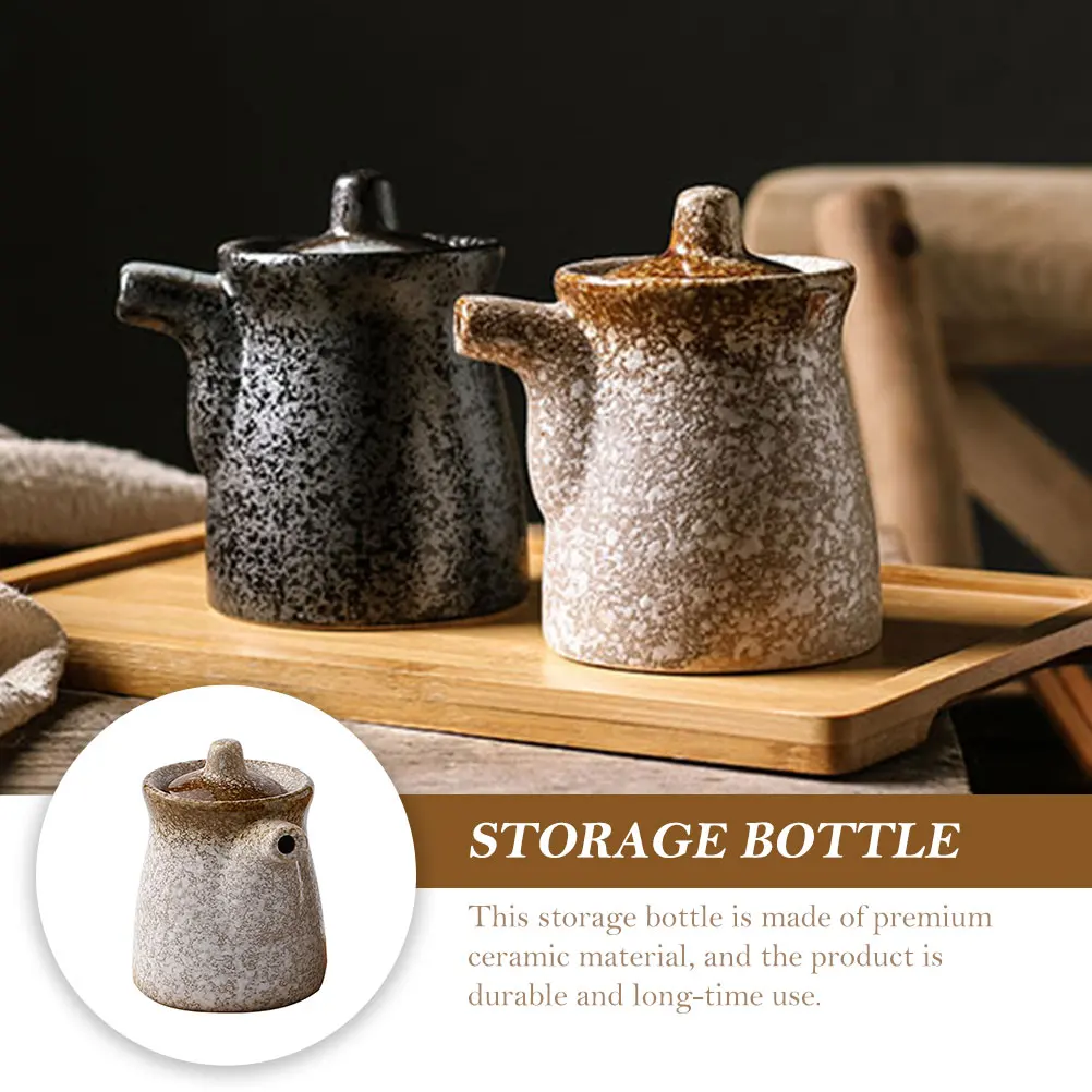 

Delicate Ceramic Seasoning Bottle Stylish Lid Design Oil Vinegar Soy Sauce Dispenser Home Hotel Restaurant Kitchen Gadget