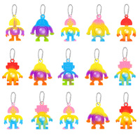 5/10/20/30PCS Bubble Music Keychain Pendant Decompression Finger Pressing Rodent Pioneer Mini Robot Silicone Durable PartyFavors