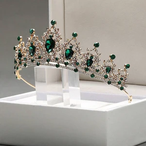 1 قطعة أغطية رأس الزفاف النساء أزياء زفاف أميرة حجر الراين الكلاسيكية تيجان فاخرة حفلة عطلة عيد ميلاد تاج هدية أعلى 8 أعقاب أنثى مبيعا - رقم 6