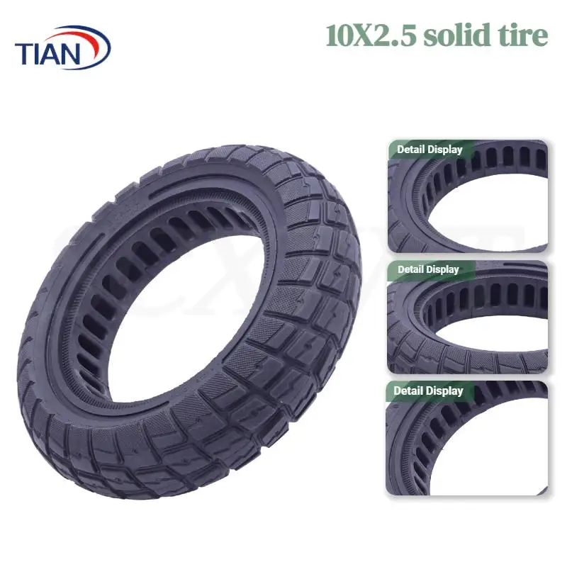 Utilisé pour la trottinette électrique Max G30, super élastique, tout-terrain, avec pneu plein alvéolé 10 * 2,5 pouces