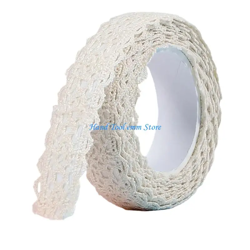 H37F Colorful Lace Fabric Tape 1.7M Adhesive Lace Ribbon Tape For Scrapbooking Photo Album Wedding Invitation Gift Packaging