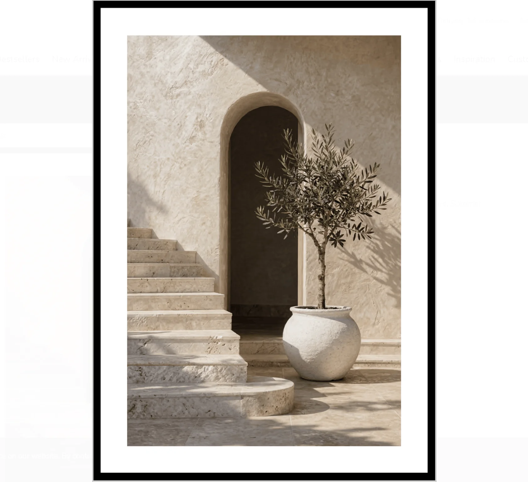 Wabi Sabi Mediterranean Arch Olive Plant Wall Art Canvas Prints Decor for Entryway Bedroom Farmhouse Home