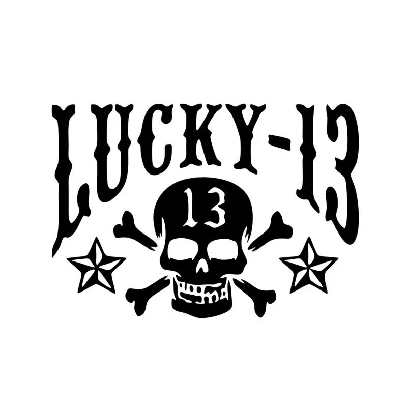 OFK  Funny LUCKY SKULL 13 PLAYING CARD Decor Vinyl Car Sticker Accessories Silhouette.