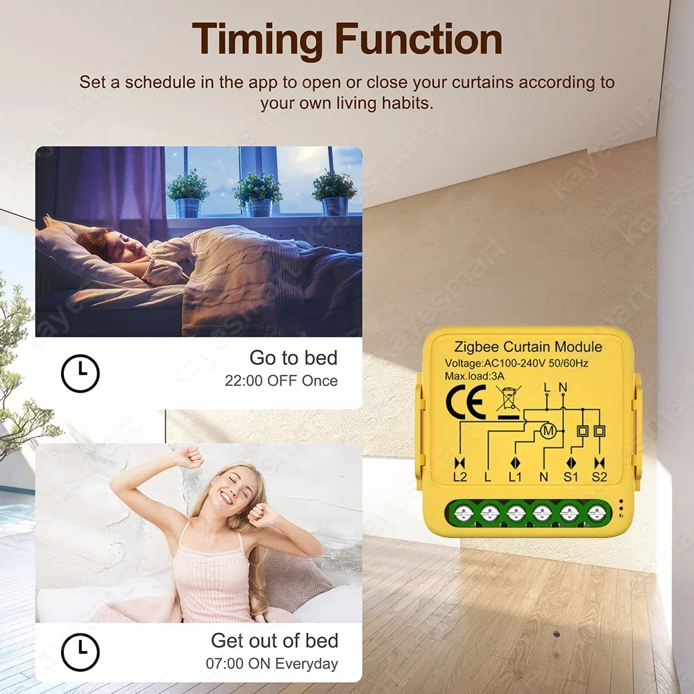 Tuya Smart WiFi Zigbee Curtain Module Blinds Switch Connected Roller Shutter Electric Motor Compatible with Alexa Google Home