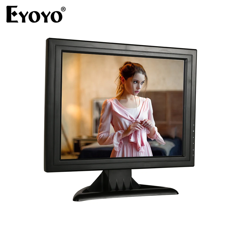 Eyoyo 15 Inch Monitor 175° Security Display HDMI AV BNC VGA USB High Sensitive Metal Housing Remote Control Wall Bracket Mount