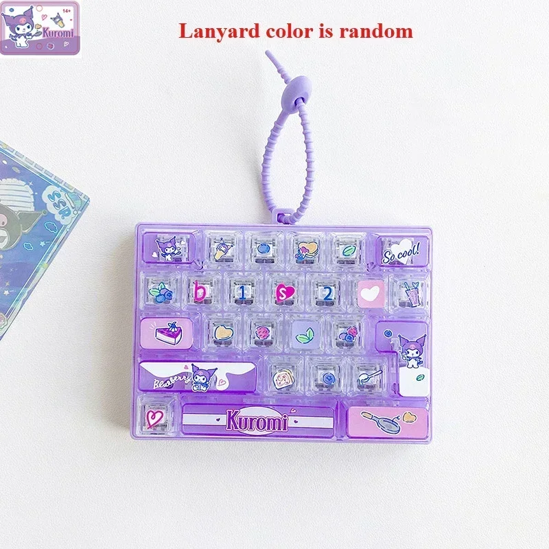 HOT NIEUW Sanrio 26-toetsen decompressie toetsenbord speelgoedset sleutelhanger, Meileti & Hello Kitty vingertop druk creatieve toetsenbord hanger
