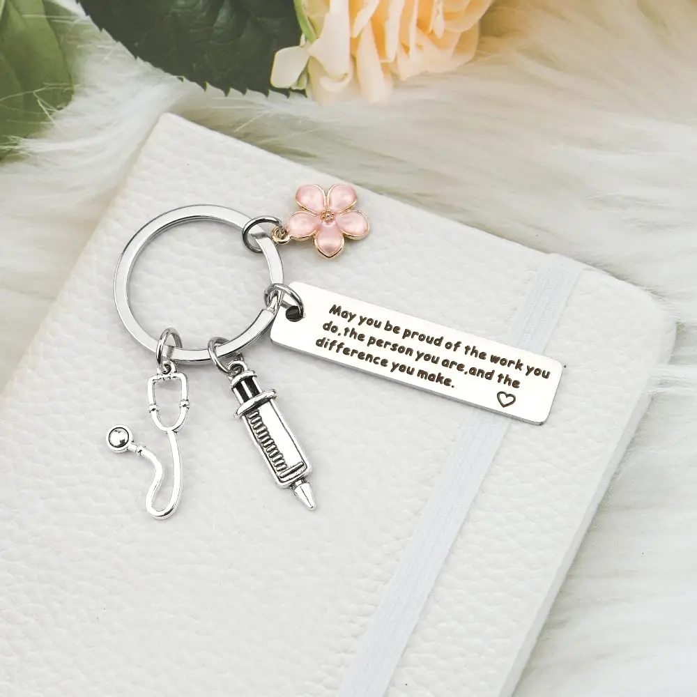 1pc Nurses Day Gift May You Be Ground Of The Work You Do Key Chain Pendant Souvenir Nurse Graduation Gift