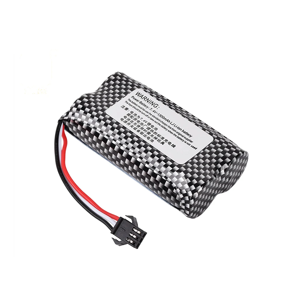 ปลั๊ก SM-3P แบตเตอรี่ Li-ion 7.4V 1300mAh + ที่ชาร์จสำหรับนาฬิกาสัมผัสท่าทางบิด RC รถสตันท์18650แบตเตอรี่แบบชาร์จไฟได้7.4V