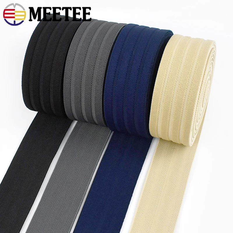 3/5Meters Meetee Colorful Elastic Band Webbing 40mm Stretch Strap Rubber Ribbon Soft Belt Trousers Dress DIY Sewing Accessories