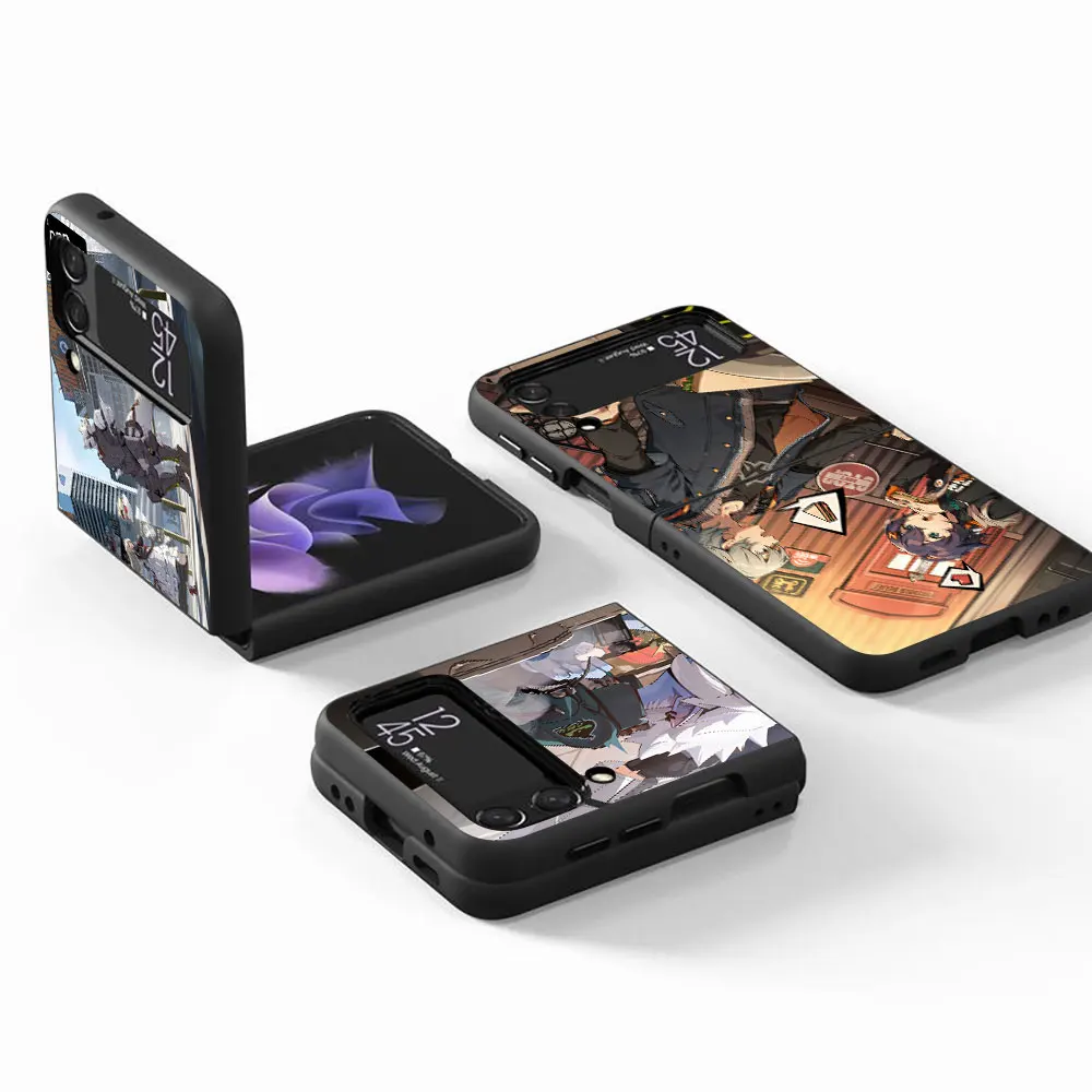 Zenless Zone Zero ZZZ Game Case for Samsung Galaxy Z Flip 4 3 5G Black Hard Fundas Capa Flip4 Flip3 PC Phone Cover Zflip4 Zflip3