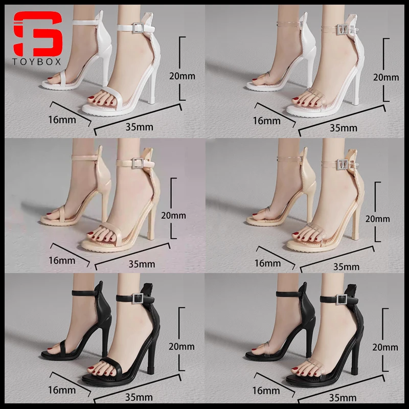 Buty na cienkim obcasie w skali 1/6 z pojedynczym paskiem Model pasuje do 12-calowej figurki żołnierza Body Dolls