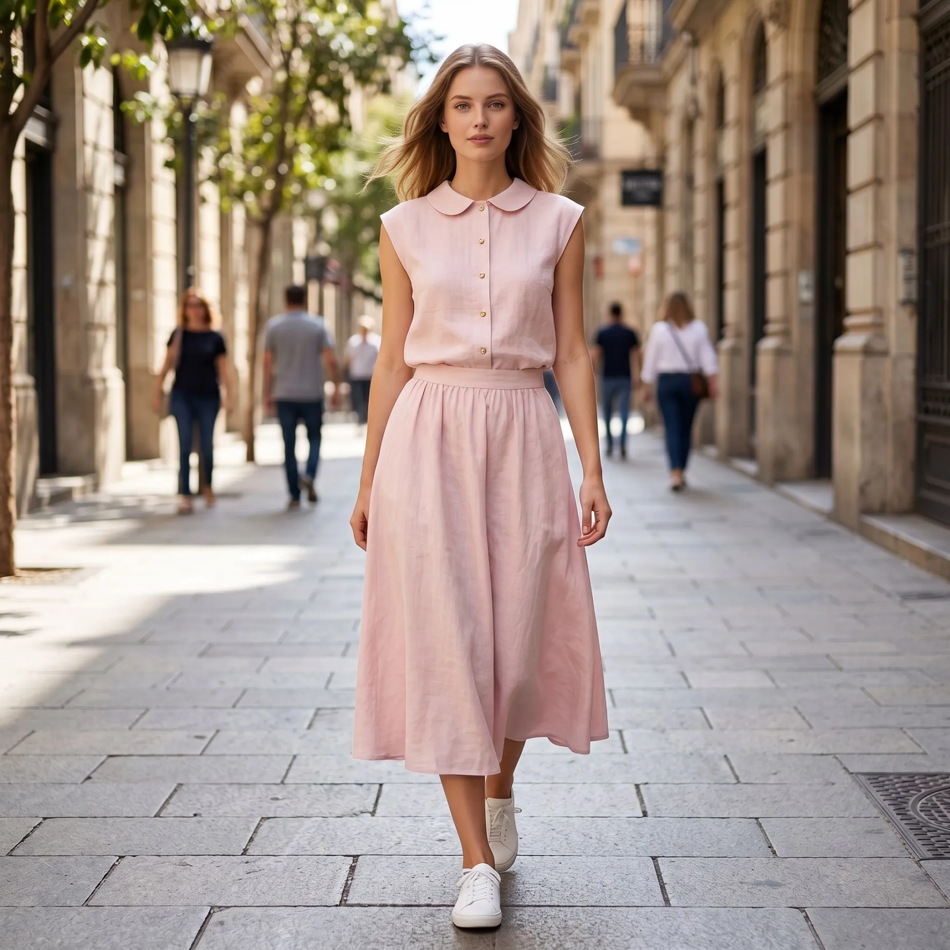 

Women Fashion Midi Skirt Soft Fabric Casual Style Trendy Crop Top for Women Sleeveless Ribbed Camisole Style BC2209