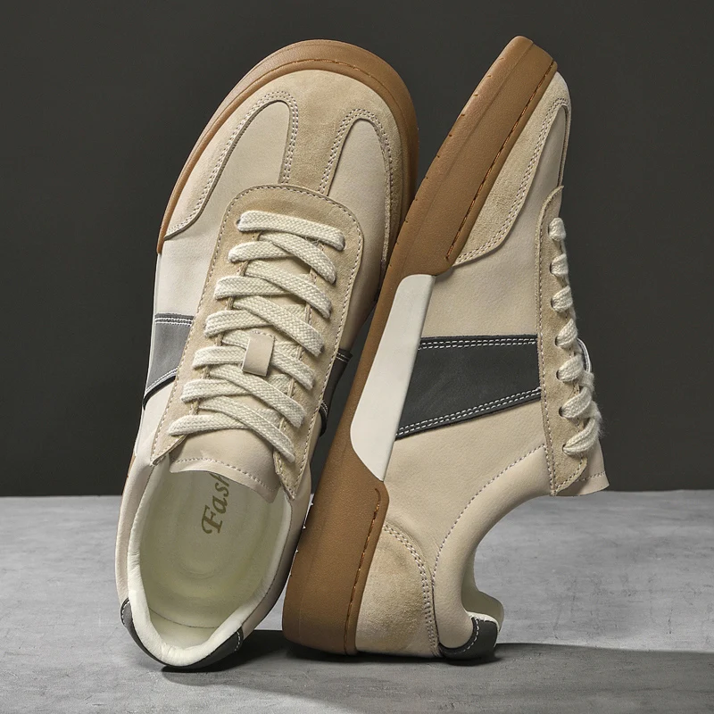 

New Trend Mens Leather Sneakers Leisure Male Casual Shoes Versatile Vulcanized Footwear Simple Tenis Masculino Skateboard Shoes