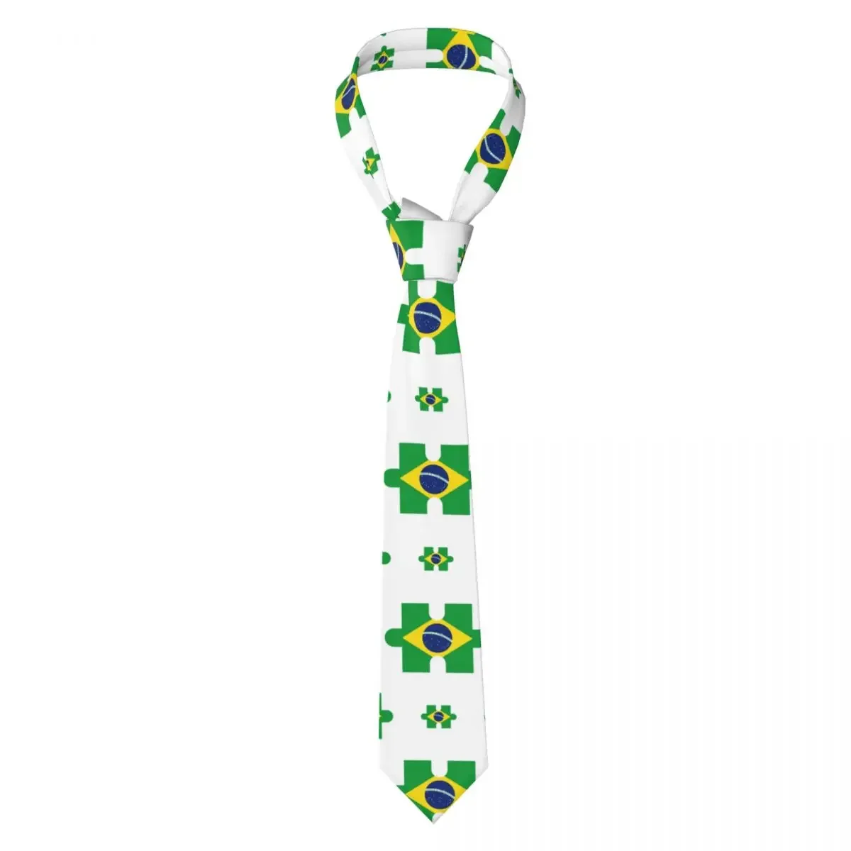 Mens Tie Classic Neckties Brazil Flag Narrow Collar Slim Casual Tie Accessories Gift