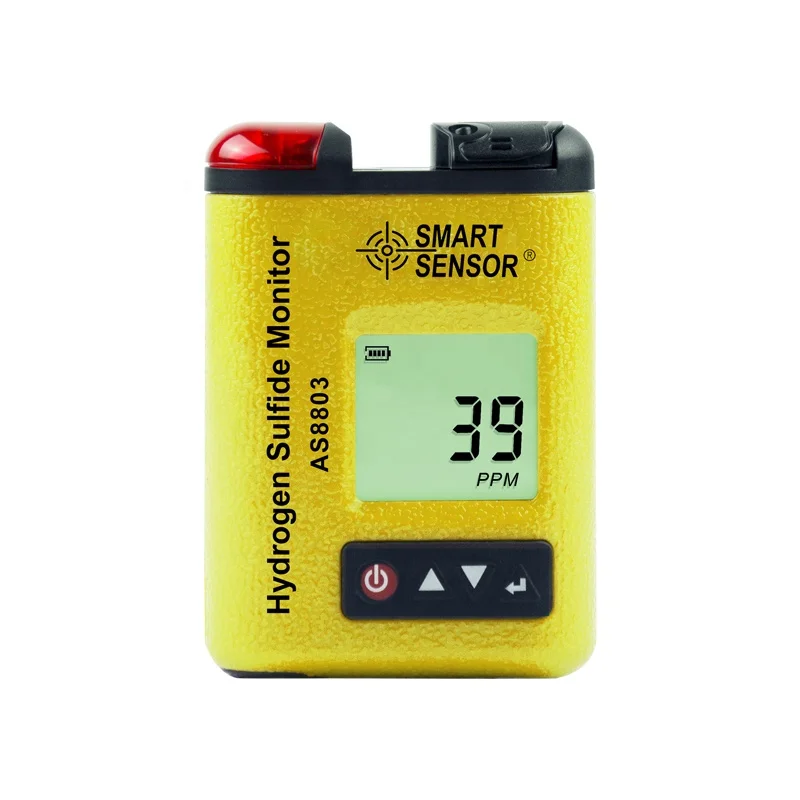 Smart Sensor AS8803 Mini Portable Clip-on Digital Hydrogen Sulfide Monitor H2S Gas Concentration Detector Tester Analyzer