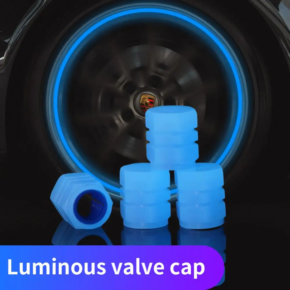 Luminous Tire Valve Caps 7 Colors Car Motorcycle Bike Glowing Valve Cover Car Tyre Wheel Hub Rim Styling Tool Auto Accessories