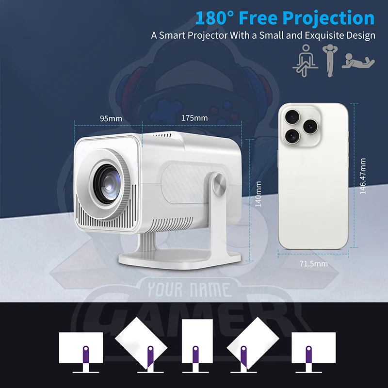 Ye HCS350 Max último proyector de juegos 3D Gaming 4k Android 11 inalámbrico Dual Gamepad proyector inteligente inalámbrico con Gamepad inalámbrico