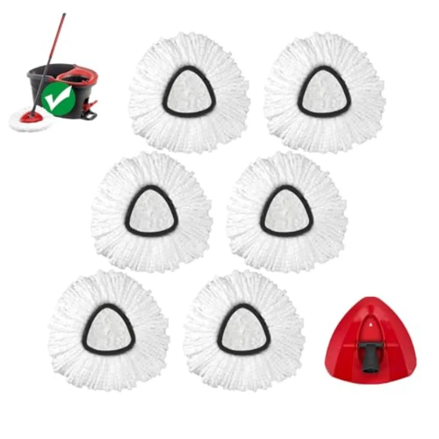 

Spin Mop Replacement Head for O-Ceda EasyWring 1-Tank System Mop Refills Include 6 Cedar Mop Replace Heads 1 Extra Mop Replacem