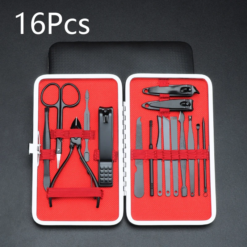 Ensemble de coupe-ongles professionnels pour femme et homme, kit de manucure avec étui de voyage, outils de coupe pour orteils, 7 pièces, 10 pièces, 12 pièces, 16 pièces, 18 pièces