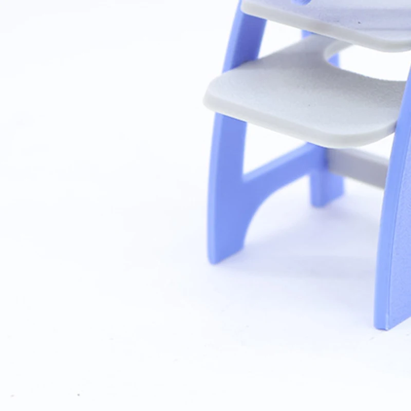 เก้าอี้ทานข้าวเด็กสำหรับบ้านตุ๊กตาขนาด 1/12 - เฟอร์นิเจอร์จิ๋วสำหรับชุดของเล่น บทบาทสมมติ และการตกแต่ง