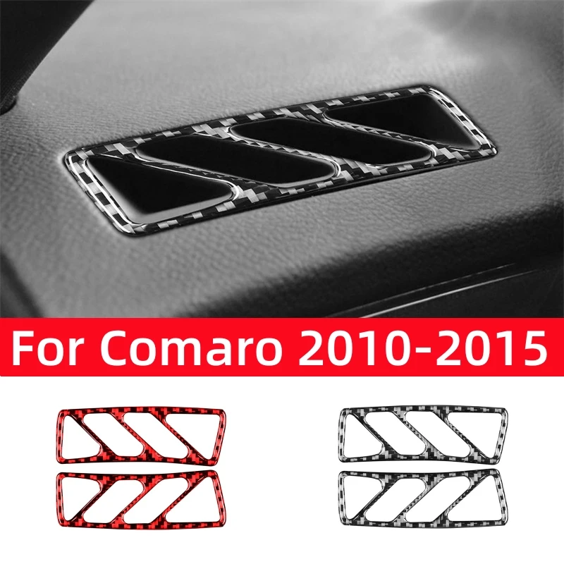 Real Carbon Fiber for Chevrolet Camaro 2010-2015 Accessories Car Dashboard Air Outlet Cover Interior Trim Sticker Decor Frame