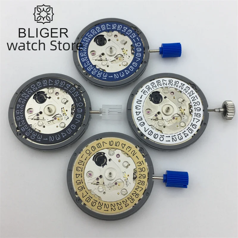 BLIGER 3.0/3.8 Crown NH35A Movement Gold Date Set High Accuracy Mechanical Automatic Black Blue White Green For Men's Watch