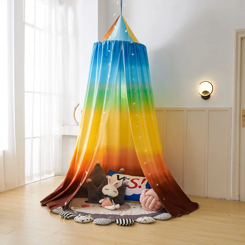 Children's Dome Crib Play Curtain Hung Room Decor Mosquito Net Baby Bed Canopy Dreamy Kids Tent Infant Head Blackout Netting