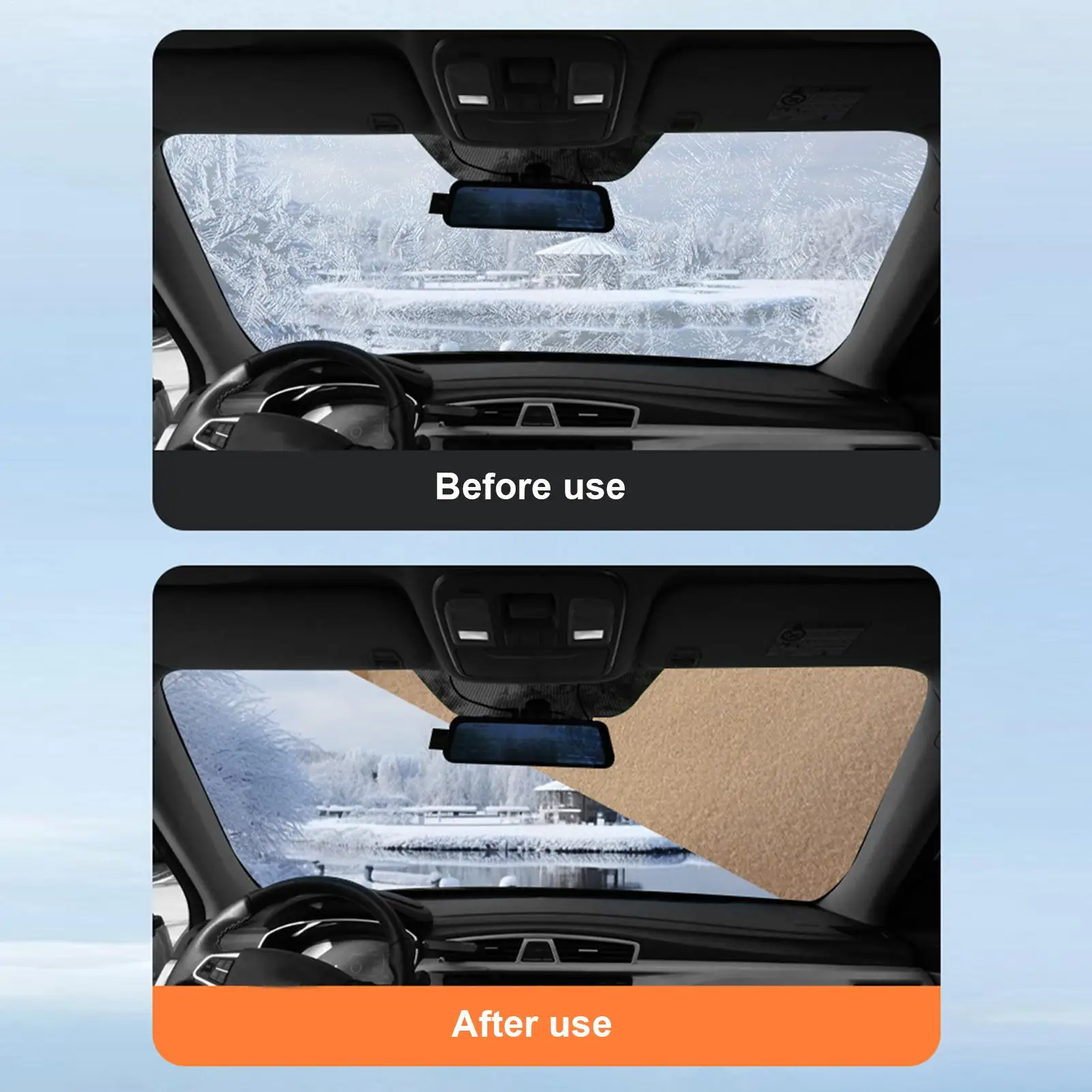 

Windshield Cover For Ice And Snow Waterproof PU Leather Dustproof Auto Exterior Supplies Windshield Snow And Ice Cover For