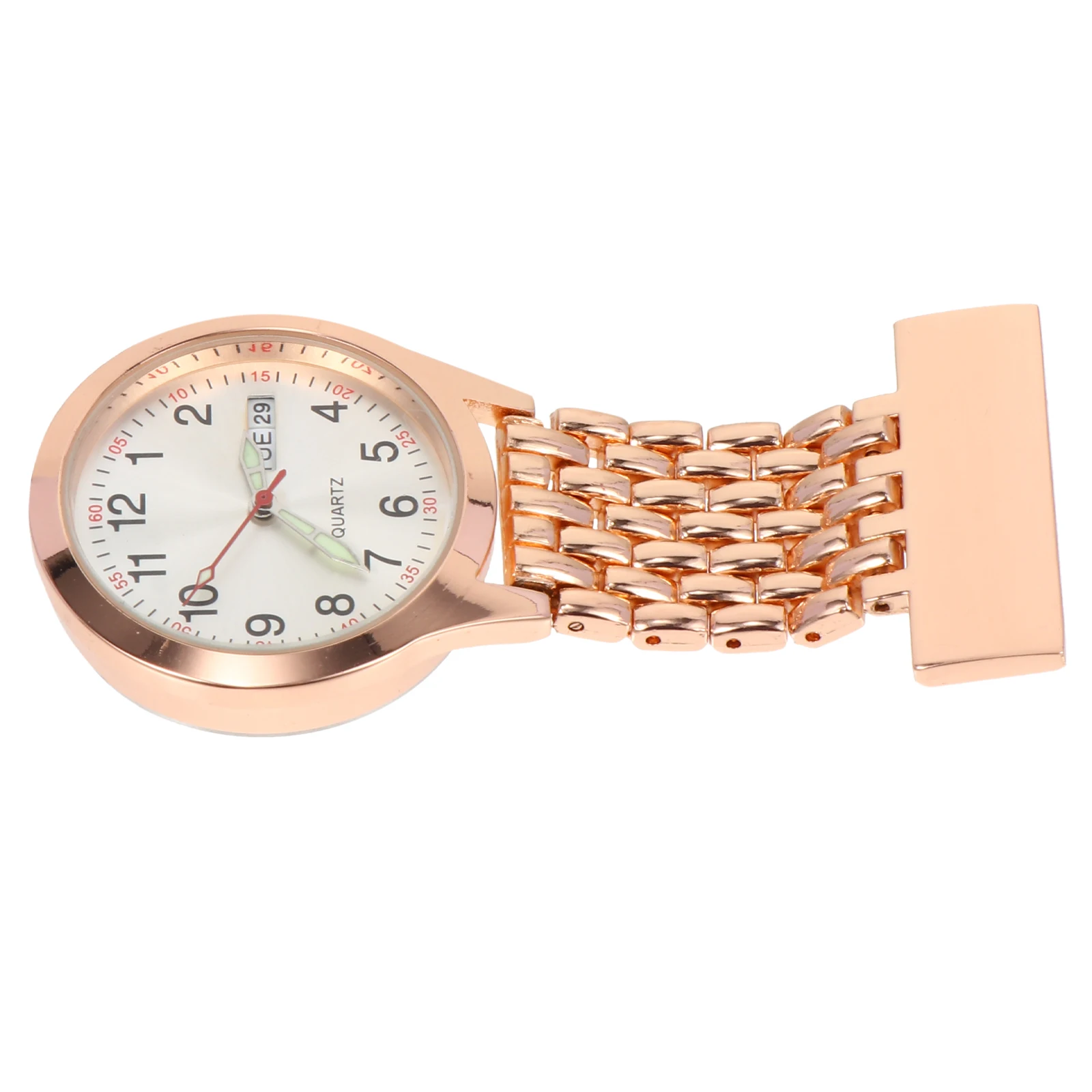 1pc Stylish Nurse Pocket Durable Zinc Iron Alloy Luminous Classic Design Easy Retract Accurate Medical Clip Watch For Nursing