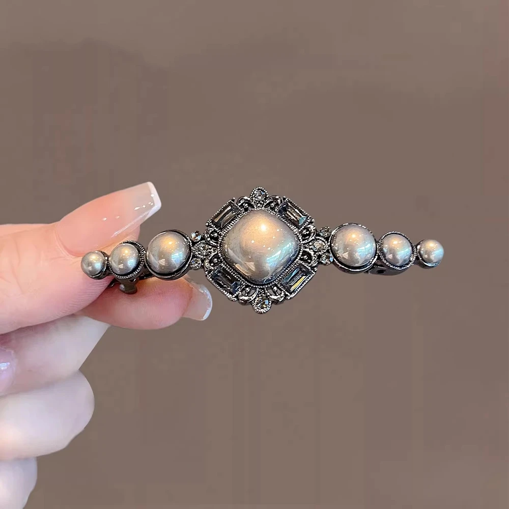 

Fashion New Hair Clips Pearl Rhinestone Hairpins Women Side Bangs Headwear Ponytail Hair Accessories