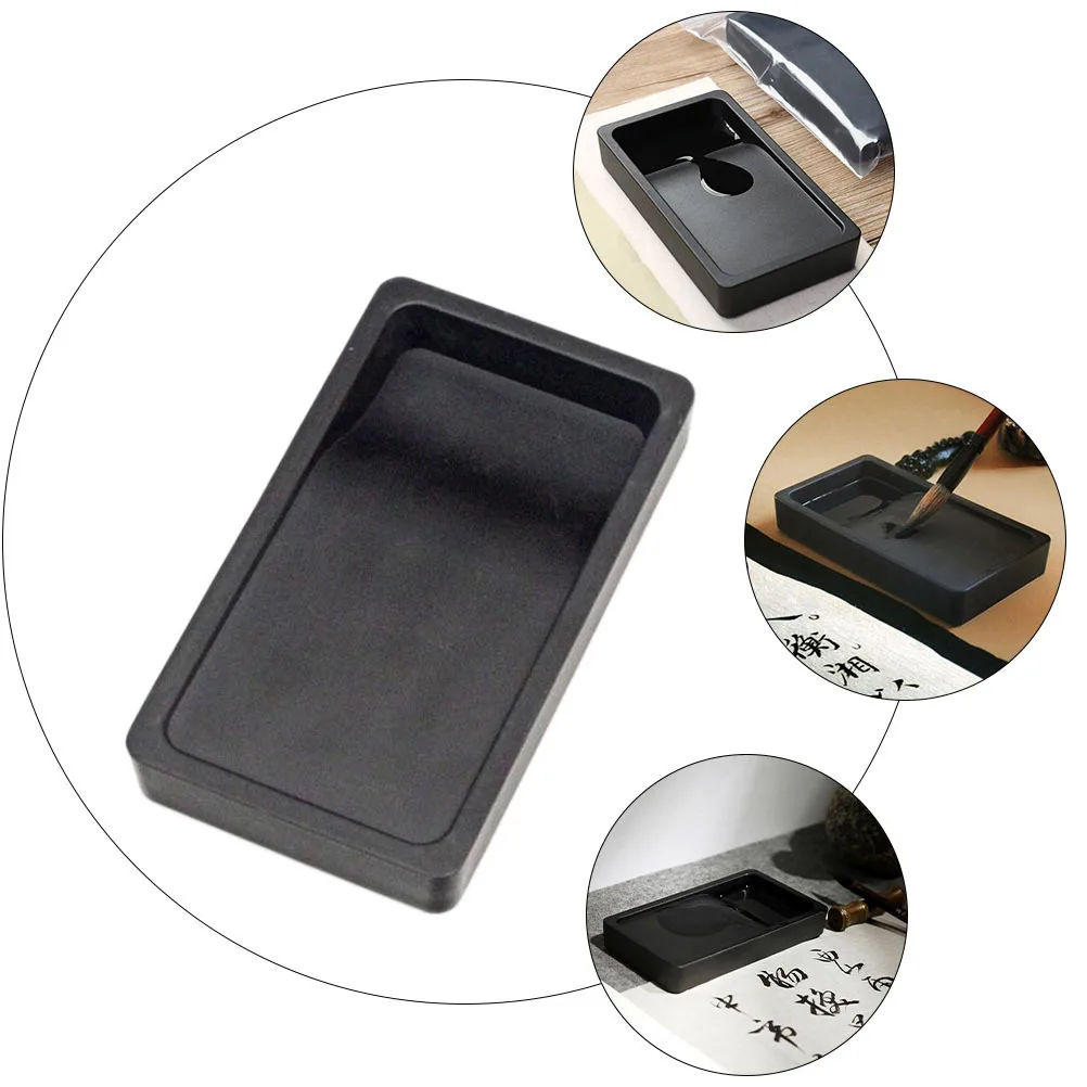 

2Pcs Portable Calligraphy Inkstones Double-Sided Durable Lightweight Student Inkslabs Practical Brush Painting Tools