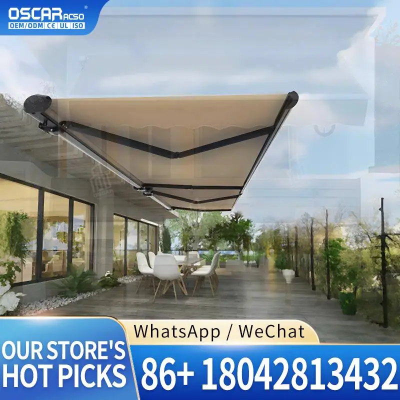 Full Cassette Electric Folding Aluminum Awning Customized Outdoor High Quality Rainproof for Patio Garden Balcony Retractable Aw
