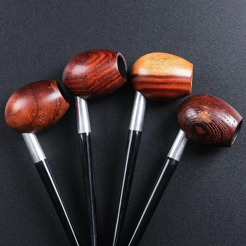 Mini straight round bottom solid wood pipe for men\'s beginner sandalwood filter pipe