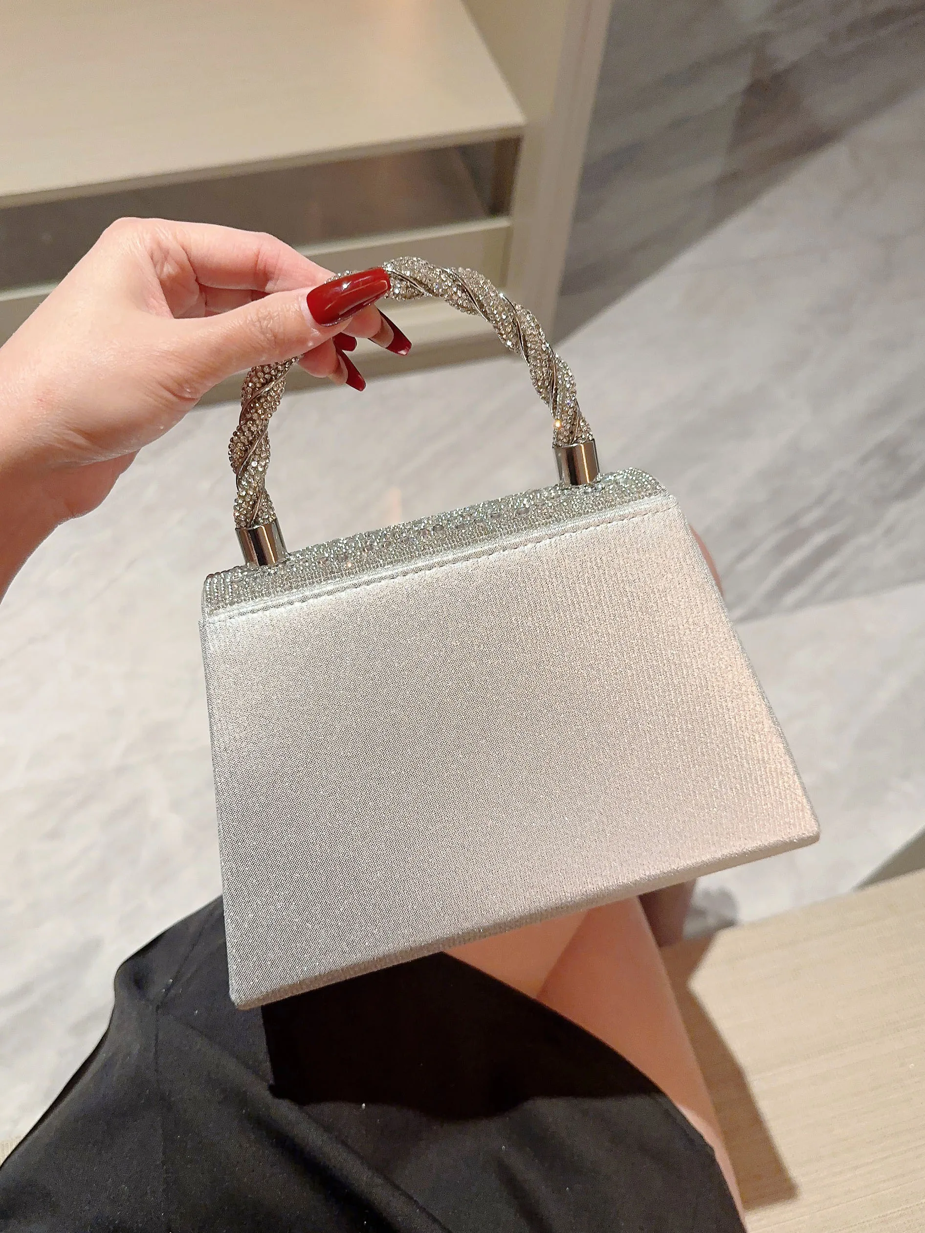 A Shiny Diamond Flap Evening Bag Handbag Romantic Wedding Bag Banquet Bag Evening Bag Party Bag Prom Bag Party Handbag Bridal Bag Chain Bag